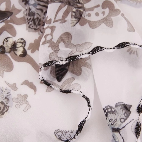 Black & White Beautiful Butterfly Face Mask & Scarf - Picture 4 of 5